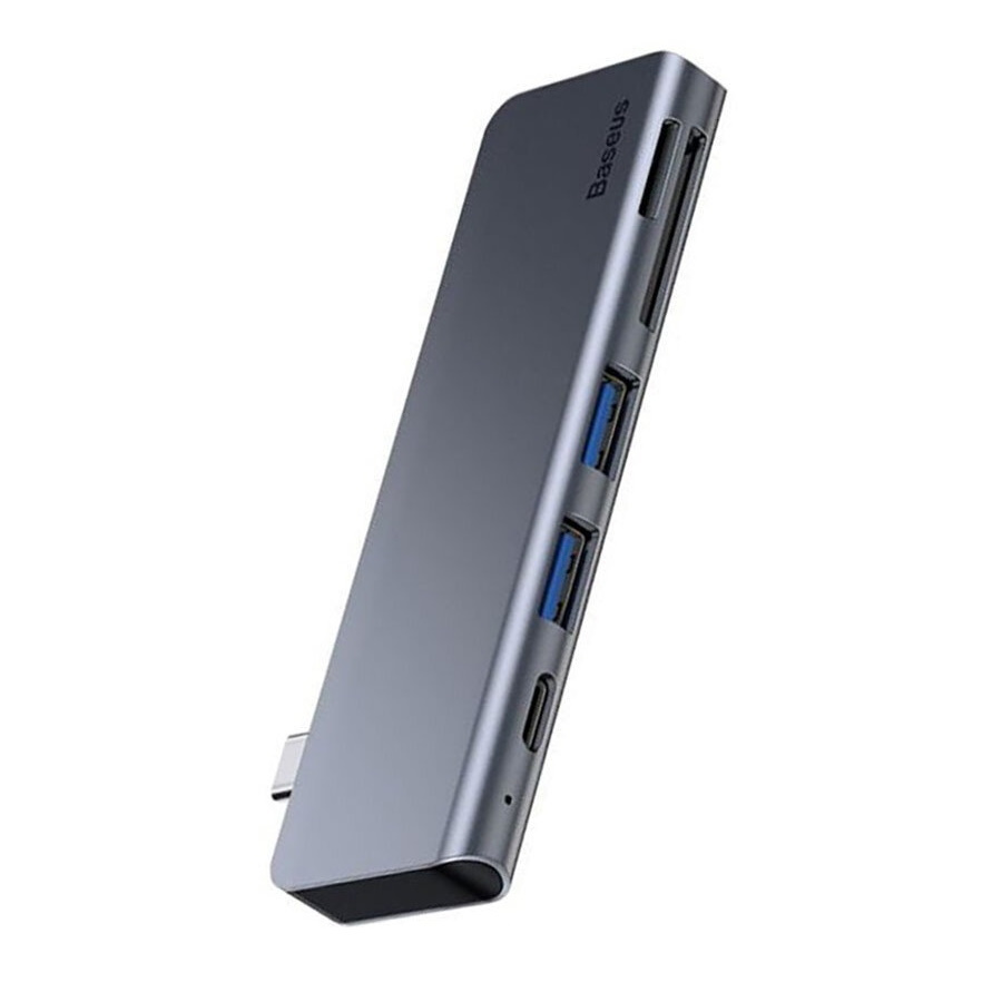 Baseus Hub USB-C 5-in-1 con 2 USB 3.0 + SD TF Harmonica grey CAHUB-K0G