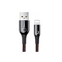 Baseus C-shaped Light Intelligent power-off data cable Lightning 2.4A 1mt black CALCD-01