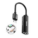 Baseus L52 adapter 3in1 Lightning to jack 3.5mm + 2x Lightning black CALL52-01