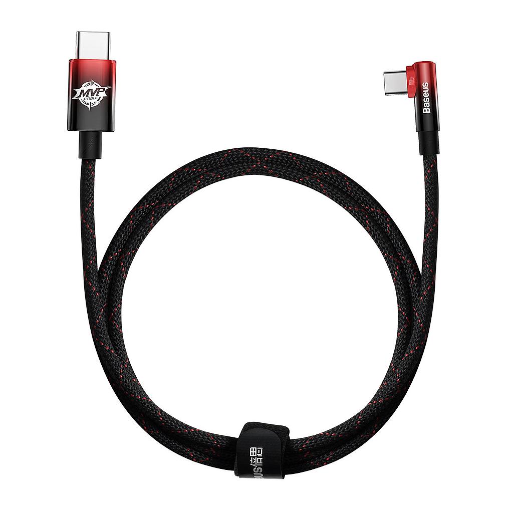 Baseus MVP 2 Elbow-shaped data cable Type-C to Type-C 100W 1mt red black CAVP000620