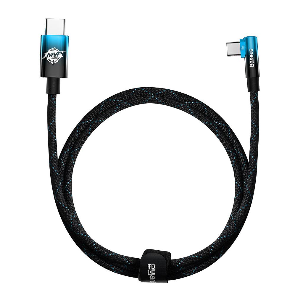 Baseus MVP 2 Elbow-shaped data cable Type-C to Type-C 100W 1mt blue CAVP000621