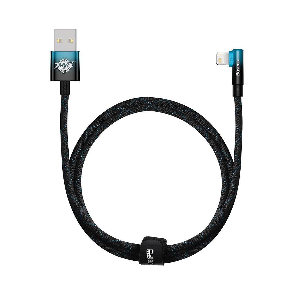 Baseus Data Cable Lightning 2.4A 1mt MVP 2 Elbow-Shaped blue CAVP000021