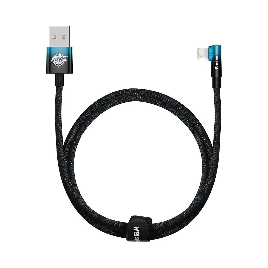 Baseus MVP 2 Elbow-shaped data cable Lightning 2.4A 1mt blue CAVP000021