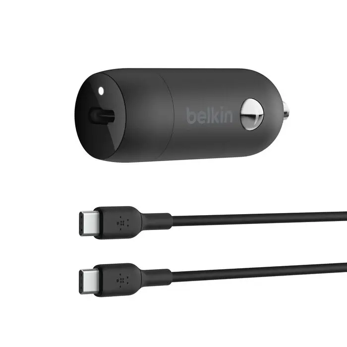 Belkin Caricabatterie per Auto USB-C 30W + Cavo Type-C To Type-C (1m) Black CCA004BT1MBK-B6
