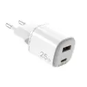 Celly Charger 25W 2 Porte (USB + USB-C) GaN White UPTC1USB1USBC25