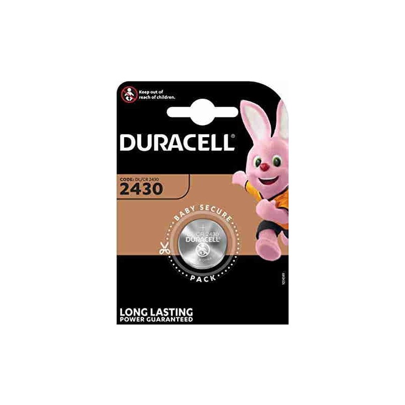 Duracell 3V lithium button battery DL2430 CR2430