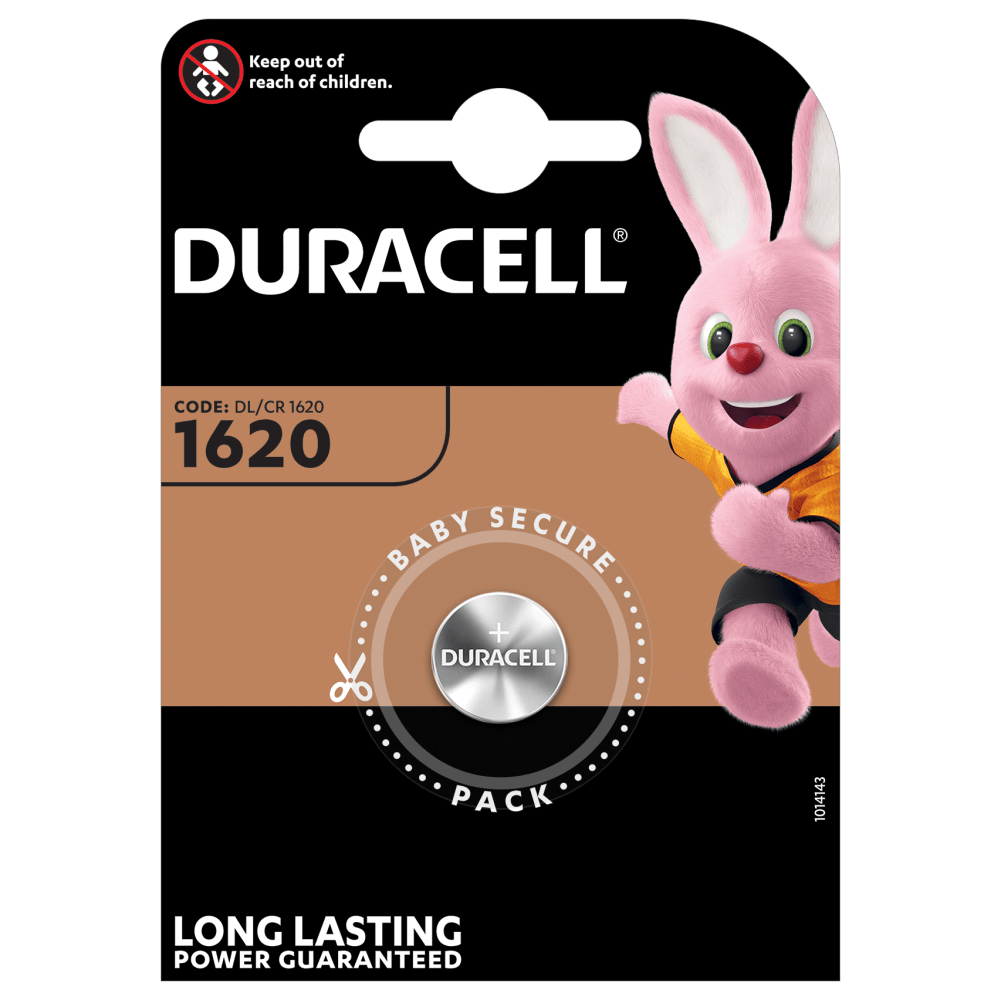 Duracell 3V 1pc CR1620 DL1620 lithium button battery