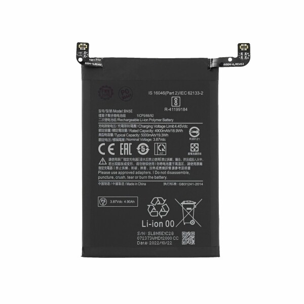 Xiaomi Battery Xiaomi Redmi Note 12 Pro 4G Note 11 Pro 5G Note 11 Pro Poco X4 Pro 5G BN5E Compatibile (46020000A2LM 46020000CQ1G 46020000A41G) 