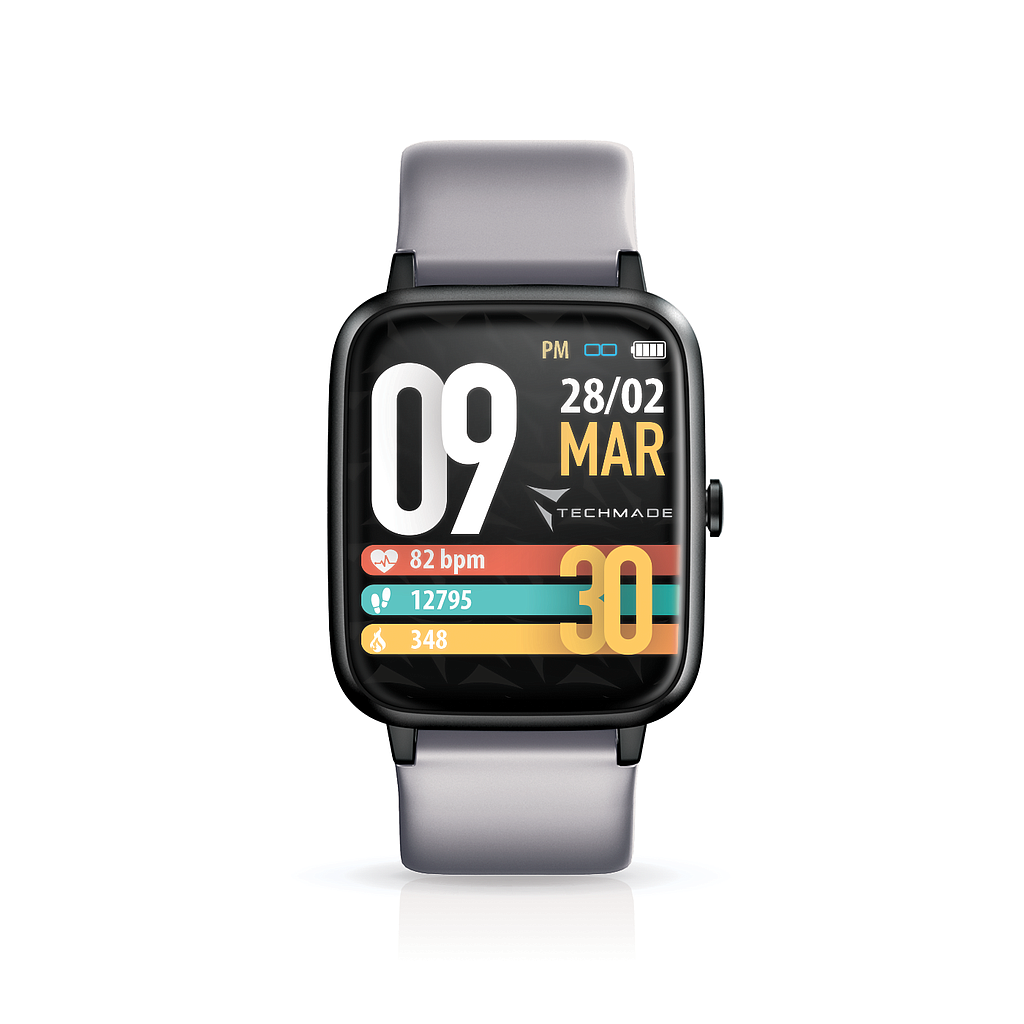 Techmade smartwatch Move integrated GPS grey TM-MOVE-GY