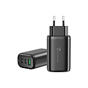 Techmade Caricabatterie 65W 3 porte (USB + 2 USB-C) GaN black TM-P937-BK