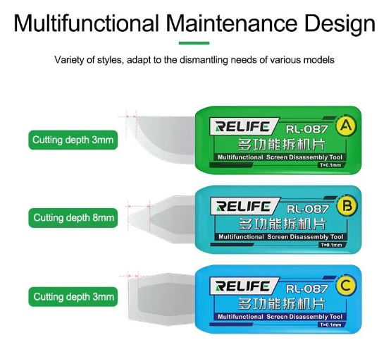 Relife Raschietto Multifunzione Per Rimozione LCD 3pz RL-087