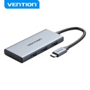 Vention Hub Type-C 5 in 1 with 1 HDMI, 3 USB 3.0, 1 Support TF/SD 0.15mt aluminum gray TOOHB