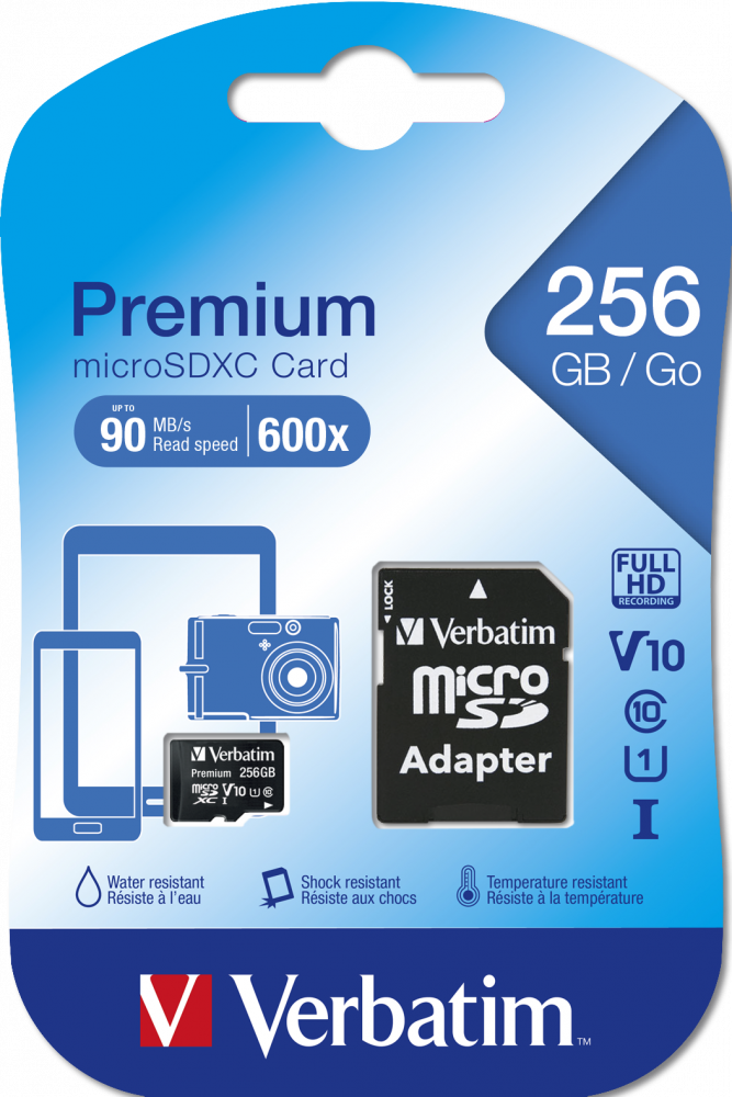 Verbatim Micro SD 256GB class10 UHS-I 44087