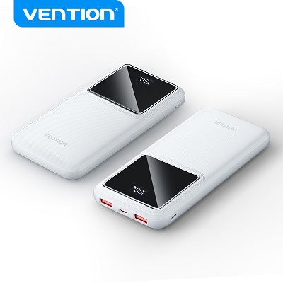 Vention Power Bank 10000mAh 22.5W with Display LED White FHKW0