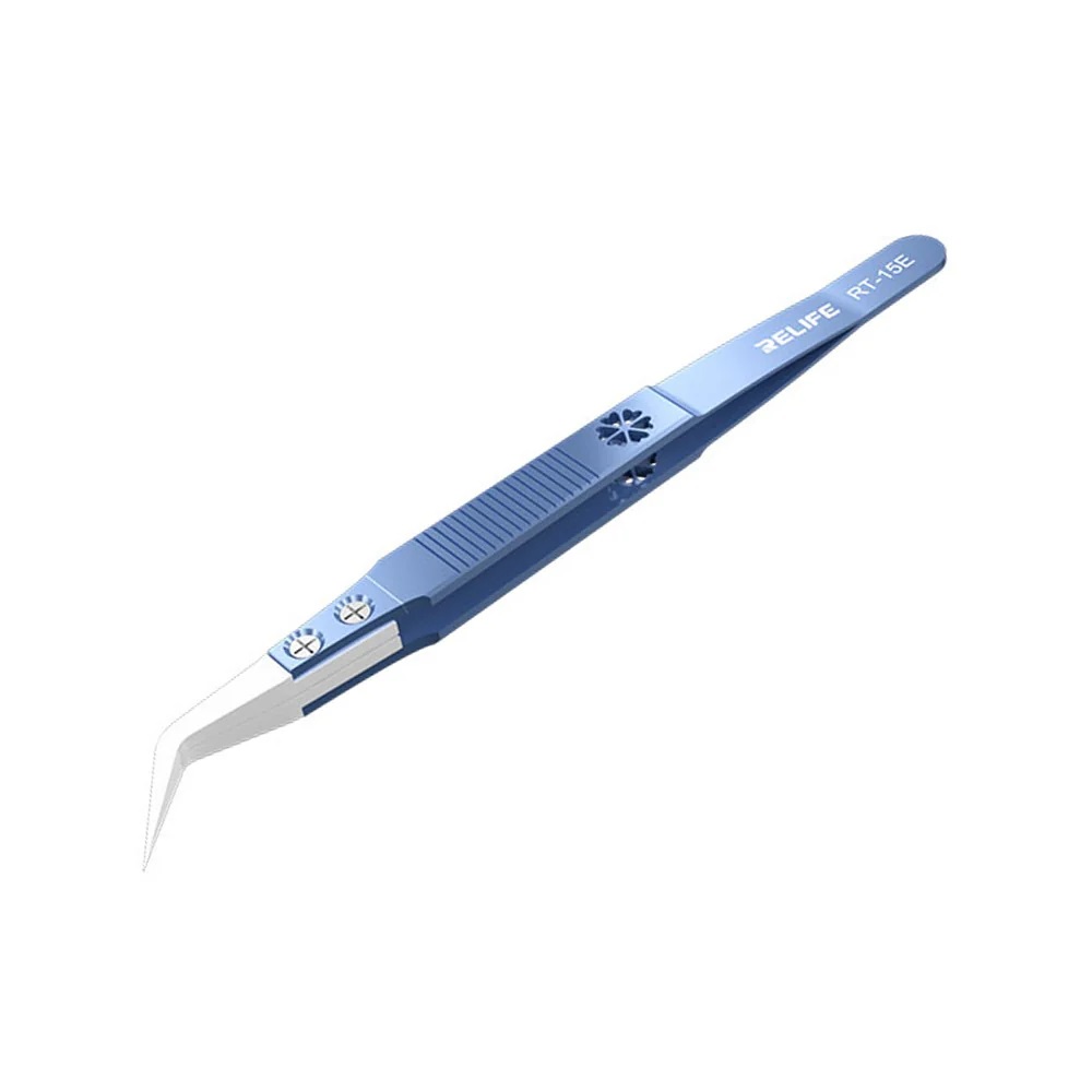 Relife Tweezers Titanium with Tip Curved Ceramic RT-15E