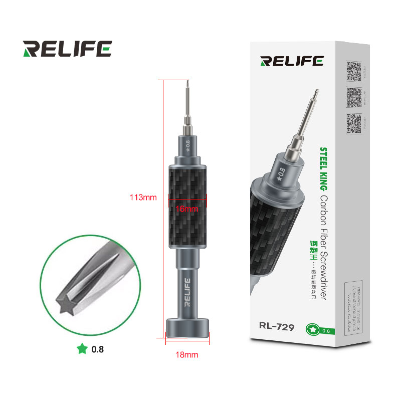 Relife Screwdriver Pentalobe (0.8) with Carbon Fiber Finish RL-729