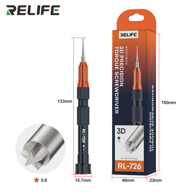 Relife Cacciavite Pentalobe 0.8 mm 3D Dinamometrico RL-726