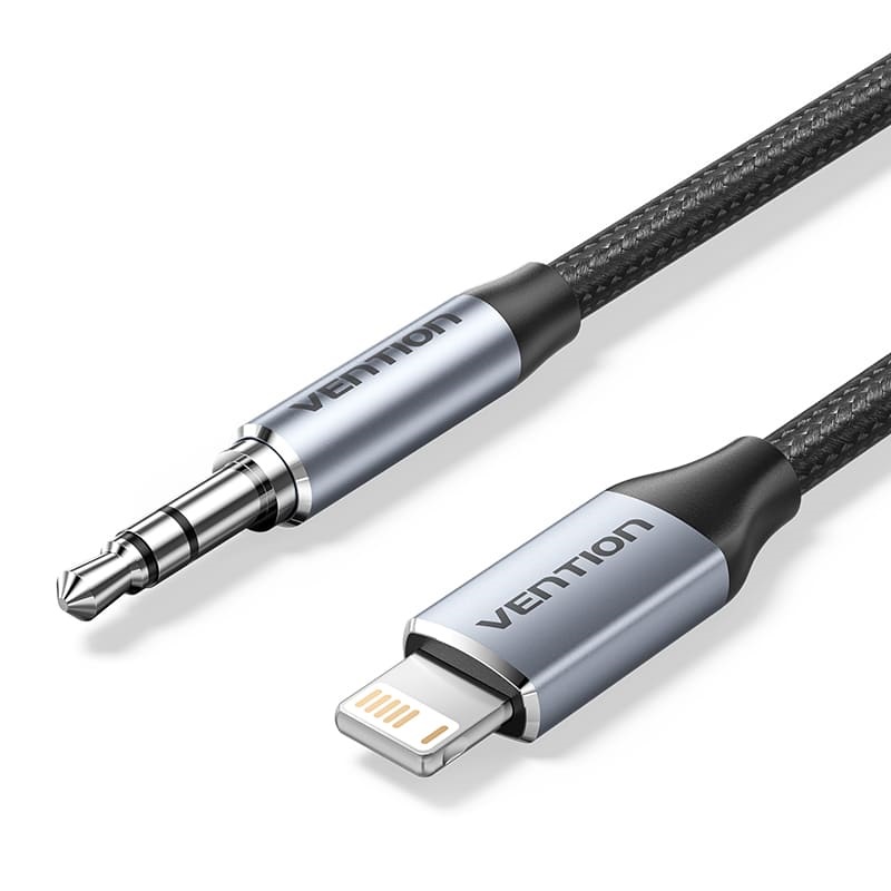 Vention Cable Lightning To Jack 3.5mm 1m Aluminum Gray BGKHF