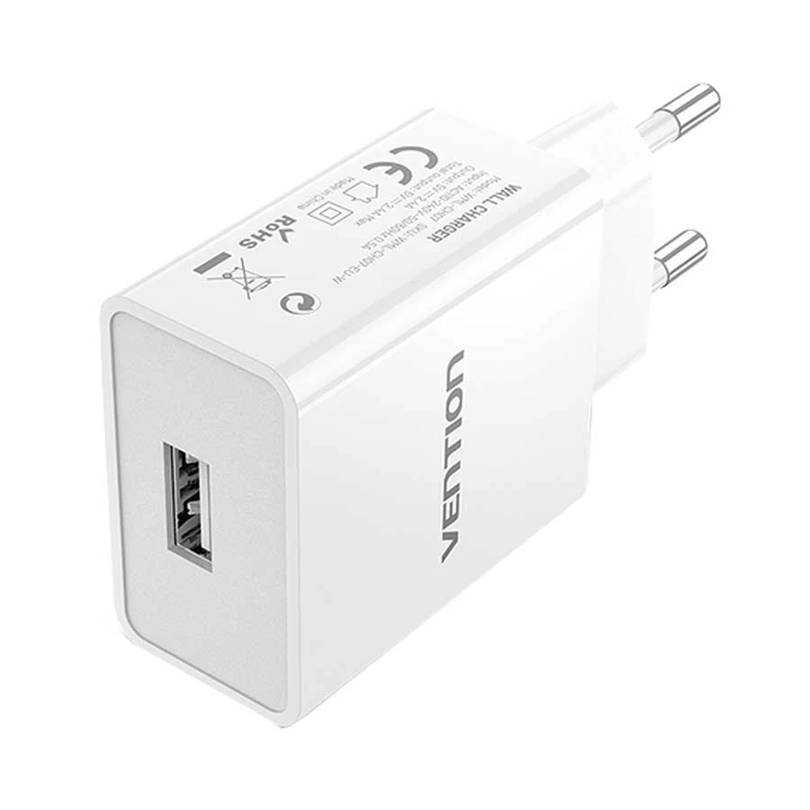 Vention Caricabatterie 12W USB White WML-CH07-EU-W