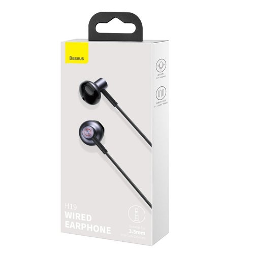 Baseus Earphones jack 3.5 mm H19 Encok wired black NGH19-01