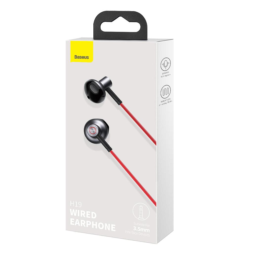 Baseus Earphones jack 3.5 mm H19 Encok wired red NGH19-09