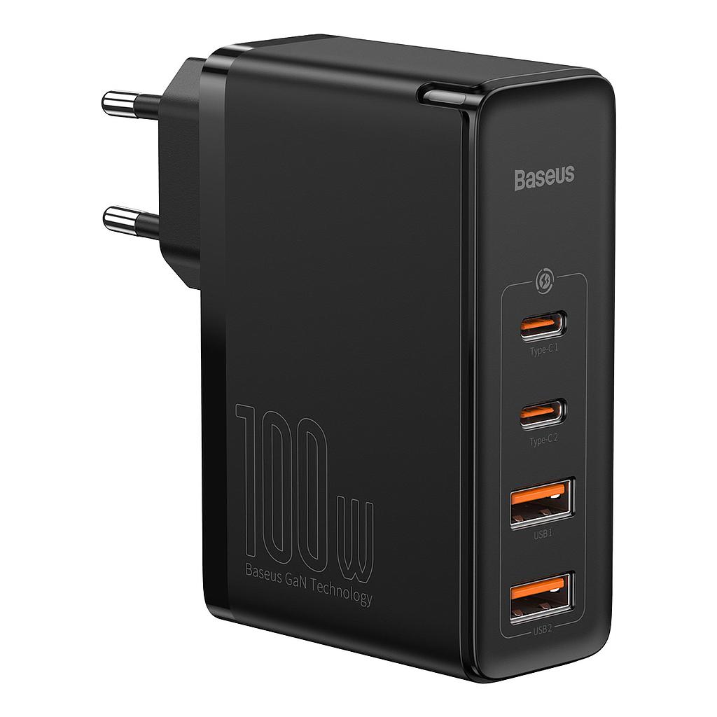 Baseus Charger 4 Ports (2 USB+2 USB-C) 100W GaN2 Pro Black CCGAN2P-L01