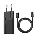 Baseus Caricabatterie USB-C 25W + Cavo Type-C to Type-C (1m) Black TZCCSUP-L01