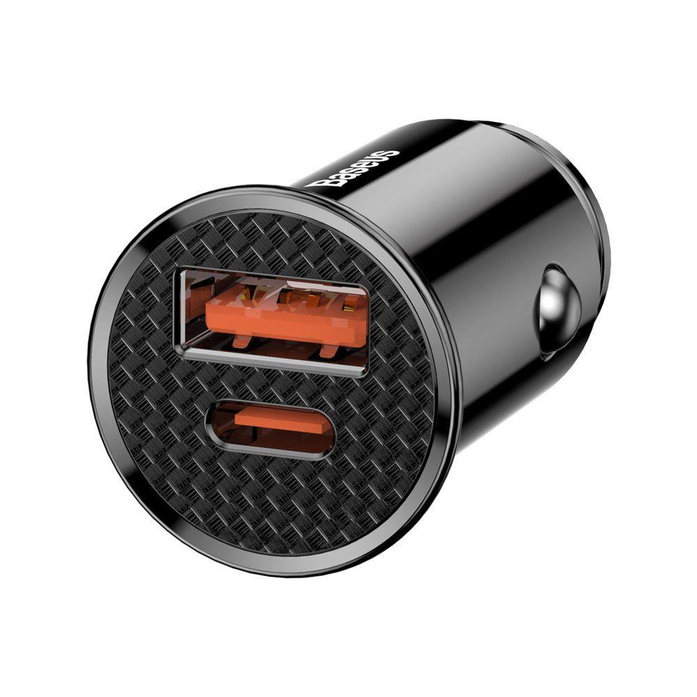 Baseus Car Charger 30W 2 ports (USB+USB-C) PD QC4.0+ 5A Circular black CCALL-YS01v