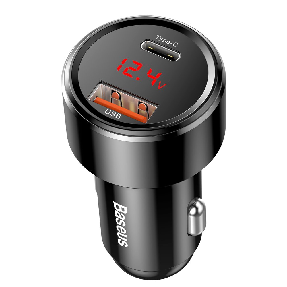 Baseus Charger for Auto 2 Ports (USB+USB-C) 45W Magic Black CCMLC20C-01