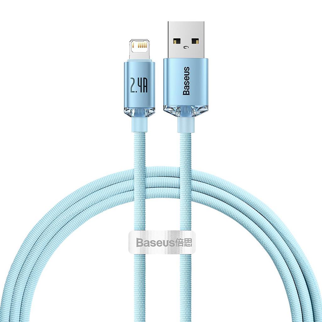 Baseus Data Cable Crystal Shine Lightning 2.4A 1.2mt sky blue CAJY001103