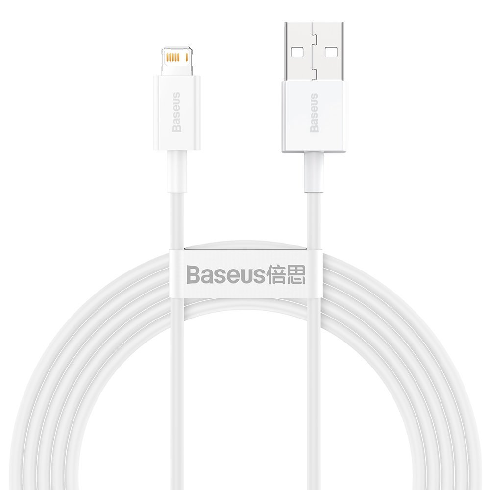 Baseus Data Cable Lightning 2.4A 2mt superior series white CALYS-C02