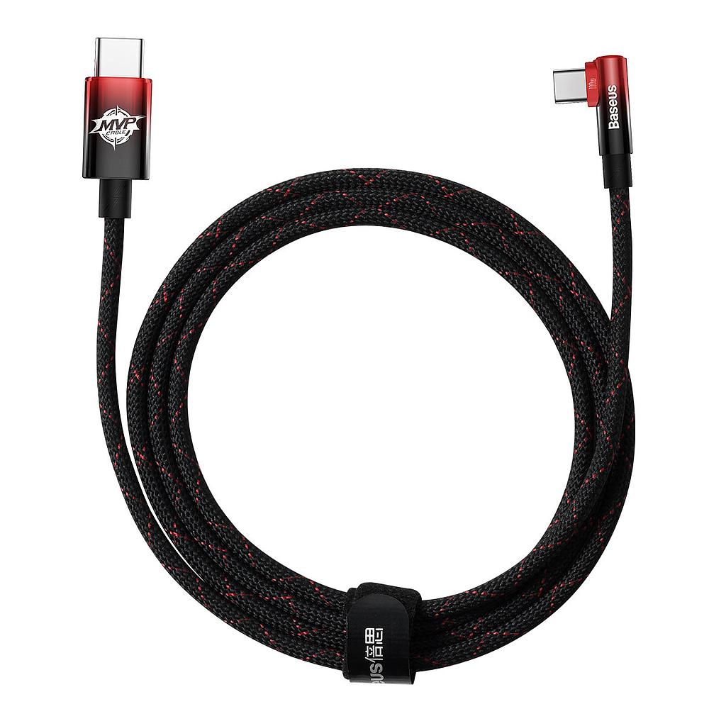 Baseus MVP 2 Elbow-shaped Cavo Dati Type-C to Type-C 100W 2mt red black CAVP000720