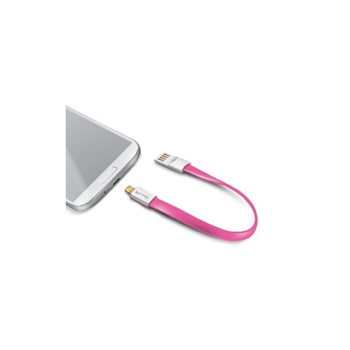 Celly data cable micro USB 22cm pink USBMMICROP