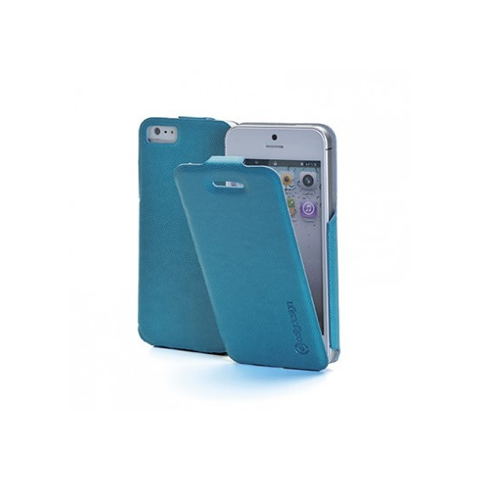 Celly Custodia iPhone 5, iPhone 5S, iPhone SE Flip Light Blue
