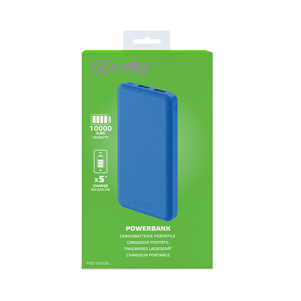 Celly power bank 10000 mAh blue PBE10000BL