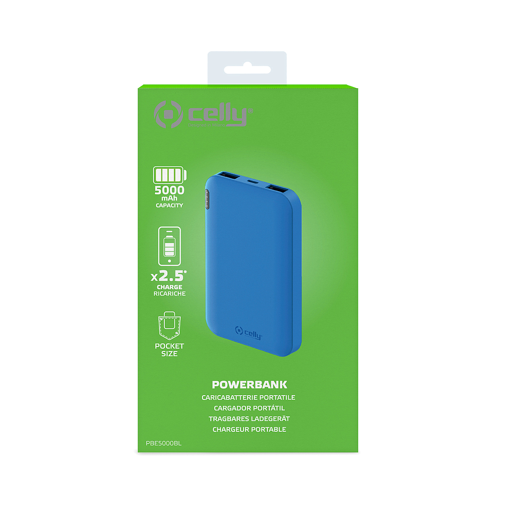 Celly power bank 5000 mAh blue PBE5000BL