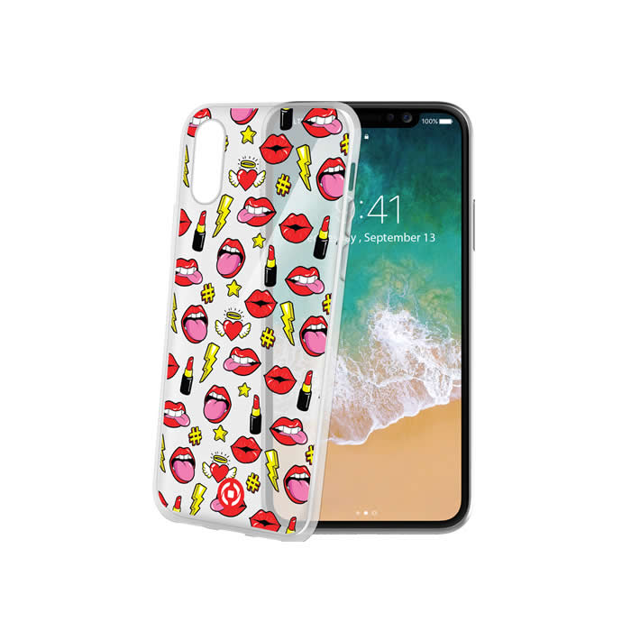 Case Celly iPhone X cover tpu lips