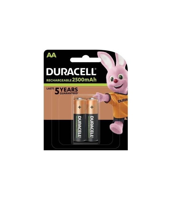 Duracell Batteria Ricaricabile Stilo AA 2500 mAh confezione 2 pz HR6 DX1500