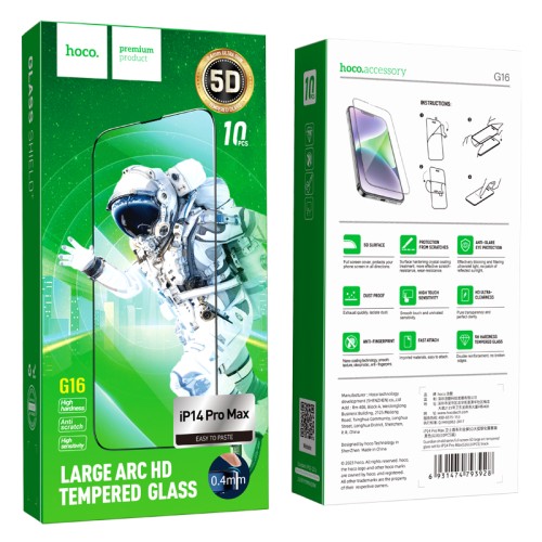 Hoco Tempered Glass iPhone 14 Pro Max Fullscreen 5D G16.14PM