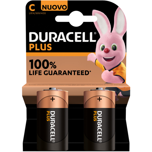 [5000394141827] Duracell Batteria Mezza Torcia Plus C 2 +100% 2 pz MN1400 LR14