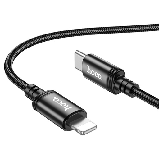 [6931474784308] Hoco Data Cable Type-C to Lightning In Nylon (1m) Black X89CL.BK