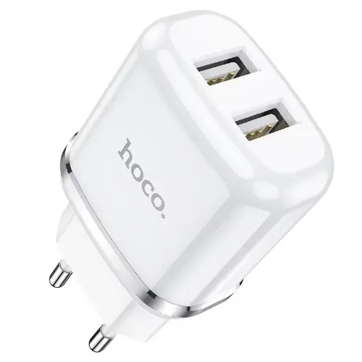 [6931474731005] Hoco Caricabatterie 2 Porte (2 USB) 12W 2.4A White N4