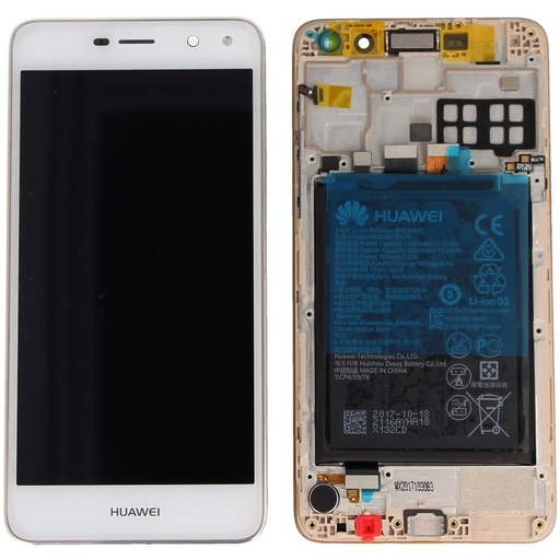 [10997] Huawei Display LCD Y5 2017 Y6 2017 Nova Young White Gold Con Batteria 02351DME