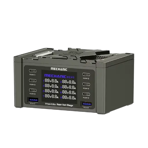 [18389] Mechanic Stazione Di Ricarica 115W Con 8 Porte V-Power 8 Max 