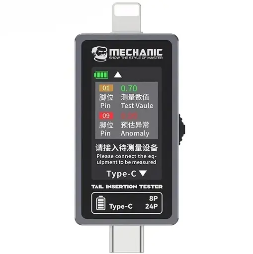 [18416] Mechanic Tester Corrente e Voltaggio USB-C - Lightning T-824
