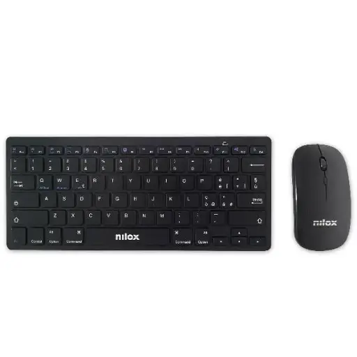 [8054320847595] Nilox Kit Keyboard and Mouse Wireless Slim Black NXKMMB00001