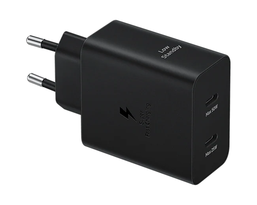 [8806095720838] Samsung Caricabatterie 2 Porte (USB-C) 50W + Cavo Type-C To Type-C Black EP-T5020XBEGEU