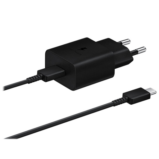 [8806092709843] Samsung Caricabatterie USB-C 15W + Cavo Type-C Fast Charge Black EP-T1510XBEGEU