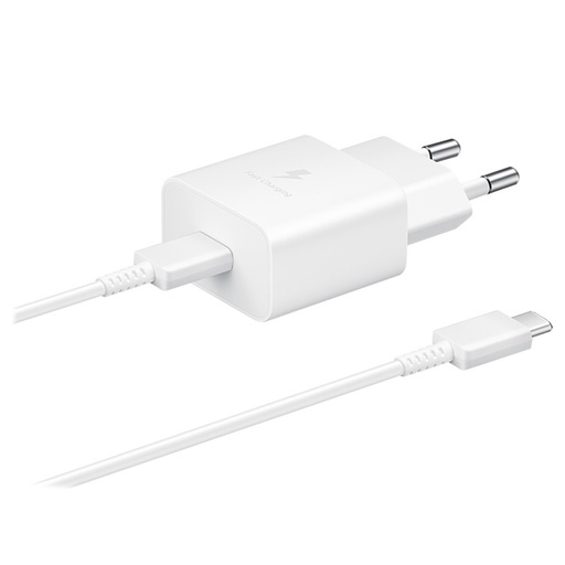 [8806092709904] Samsung Caricabatterie USB-C 15W + Cavo Type-C Fast Charge White EP-T1510XWEGEU