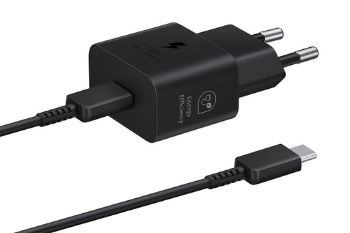 [8806094912029] Samsung Caricabatterie USB-C 25W + Cavo Type-C Super Fast Charge Black EP-T2510XBEGEU
